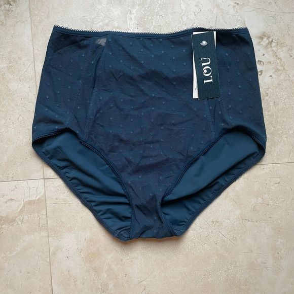 LOU Perfect Blue Dotted High-Waisted Underwear NWT Size Small - Picture 1 of 6